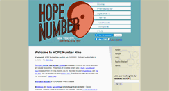 Desktop Screenshot of hopenumbernine.net